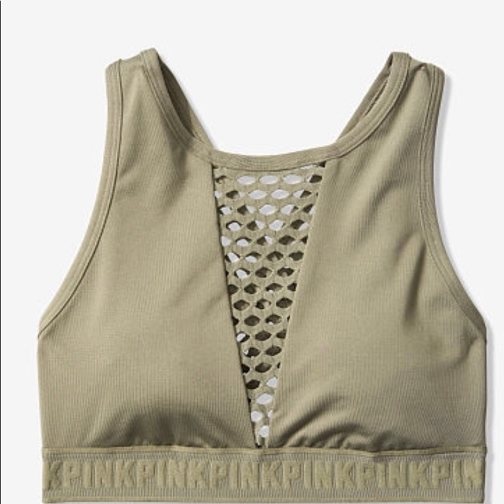 HIGH-NECK MESH SPORTS BRA
